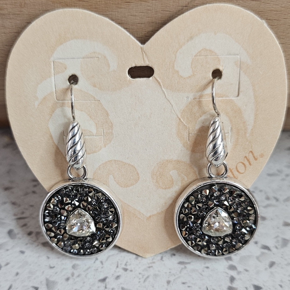 Brighton Jewelry Crystal Rocks French Wire Earrings Retired